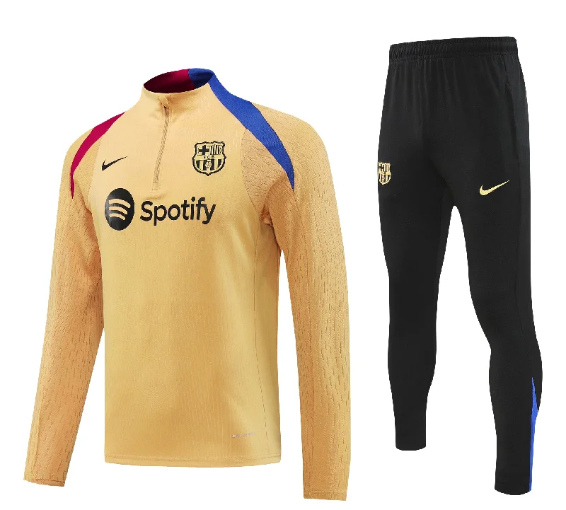 Barcelona 2024-25 Gold Half-zip Training Tracksuit Set