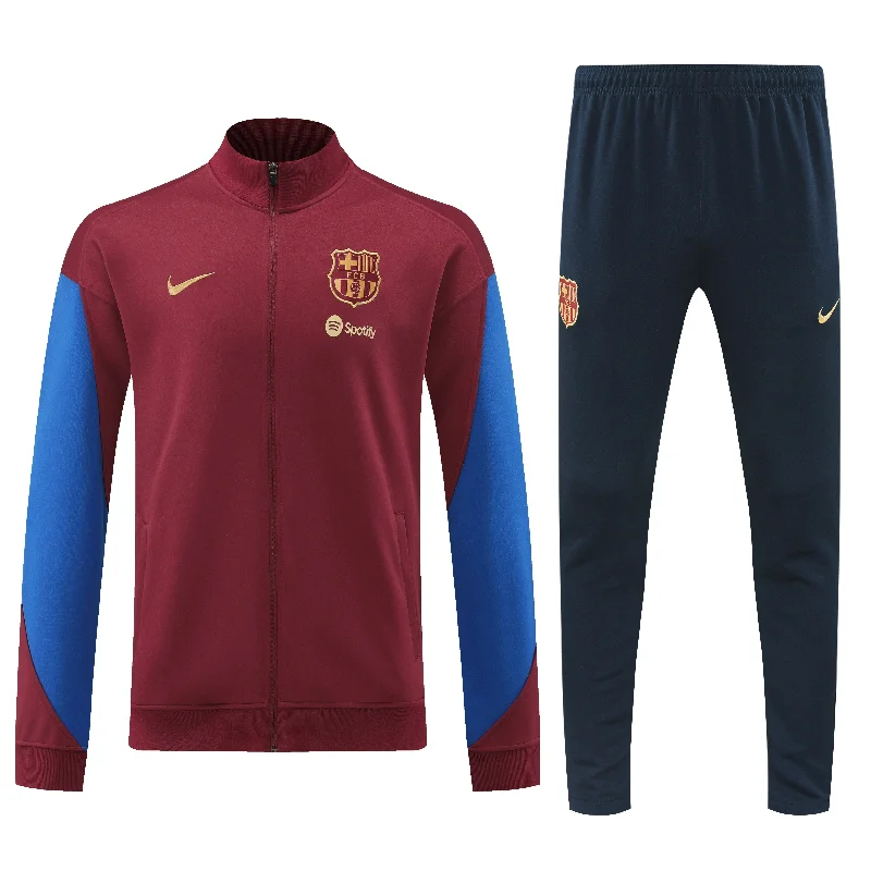 Barcelona 2024-25 Maroon Red and Blue Full-zip Tracksuit set