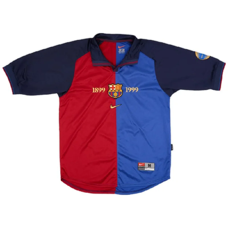 Barcelona Home Retro Jersey Anniversary Transfer 1899-1999