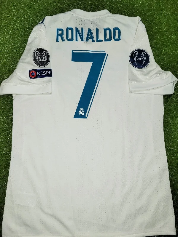 Cristiano Ronaldo Real Madrid Home 2017 2018 LAST SEASON ADIZERO PLAYER ISSUE Soccer Jersey Shirt L SKU# B31097