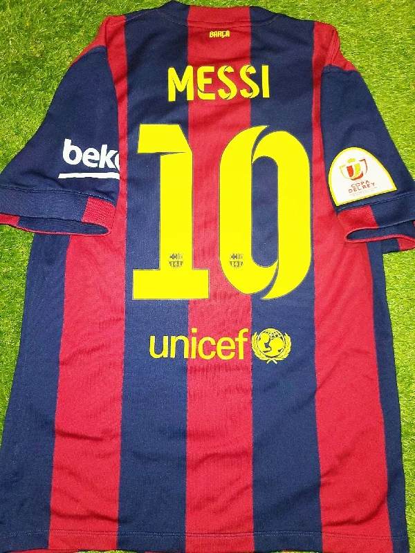 Messi Barcelona 2014 2015 COPA DEL REY FINAL TREBLE SEASON Jersey Shirt Camiseta L SKU# 610594-422