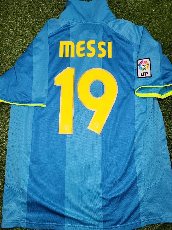 Messi Barcelona Anniversary 2007 2008 Away Soccer Jersey Shirt L SKU# 237743-414