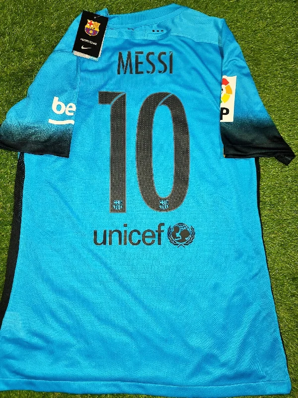 Messi Barcelona PLAYER ISSUE Third Blue 2015 - 2016 Jersey Shirt Camiseta BNWT L SKU#  658787-426