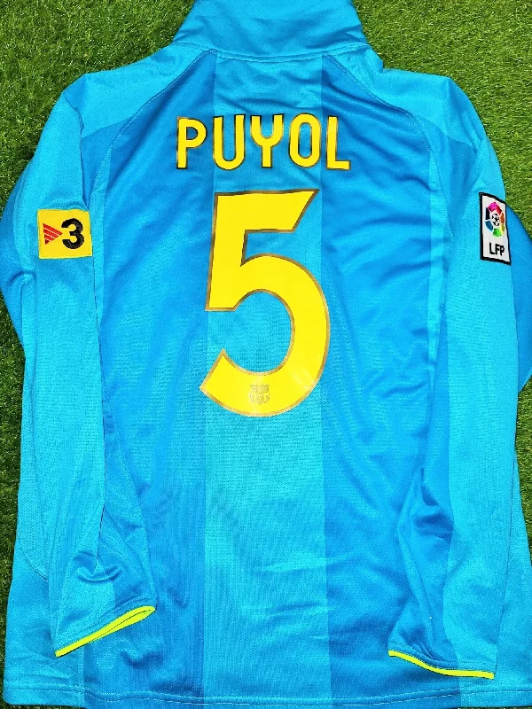 Puyol Barcelona Anniversary Blue 2007 2008 Jersey Shirt Camiseta Maglia L SKU# 244534-414