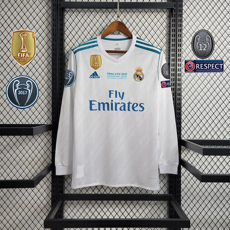 Real Madrid CF 2017-2018 Home Long Sleeve Jersey