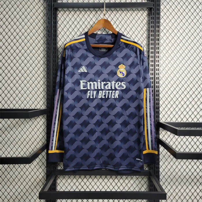 Real Madrid CF 2023-2024 Away Long Sleeve Fan Version Jersey