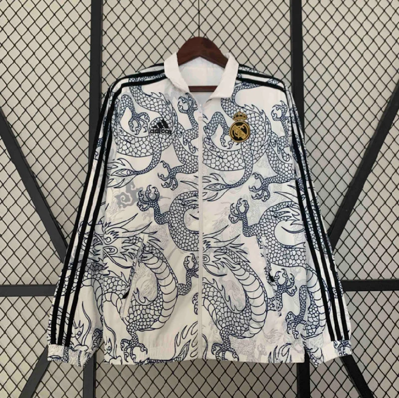 Real Madrid White Dragon Rain Jacket