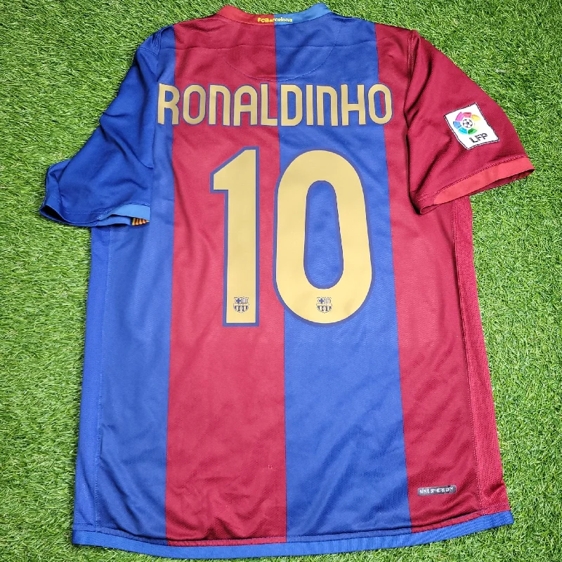 Ronaldinho Barcelona 2006 2007 Home Soccer Jersey Shirt M SKU# F6AOM 146980