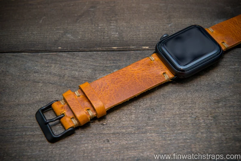 Apple Watch 3,4,5 artisan leather watch band. Badalassi Wax Italian leather.