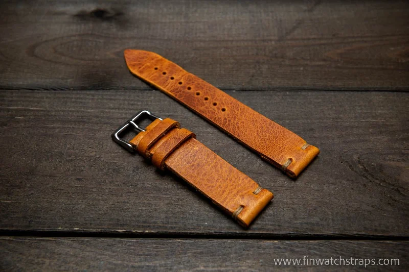 Badalassi Wax leather watch strap. Hand-made to order in Finland. 17-22 mm.