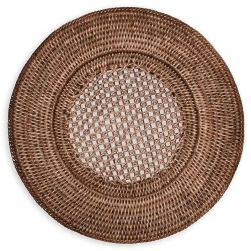 Sob a placa Premium rattan natural escuro