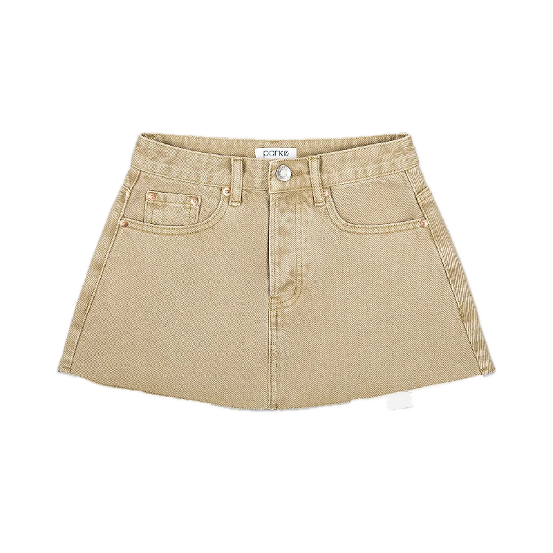 Camel Denim Mini Skirt