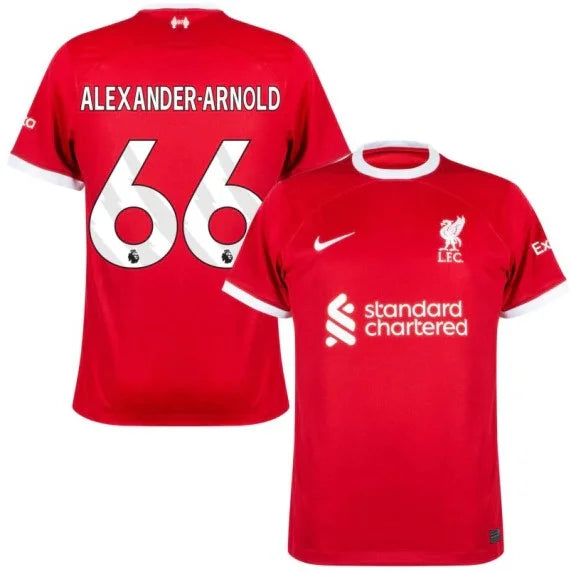 Camisa Liverpool I Titular 23/24 - Nike Torcedor Masculina - Personalizada Alexander-Arnold N°66