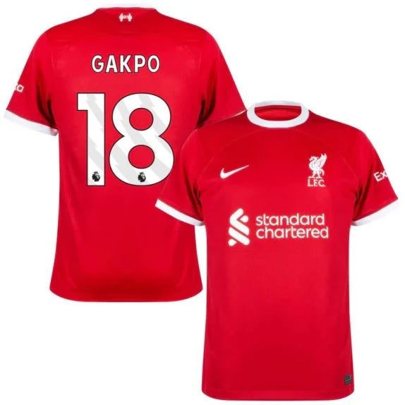 Camisa Liverpool I Titular 23/24 - Nike Torcedor Masculina - Personalizada GAKPO N° 18