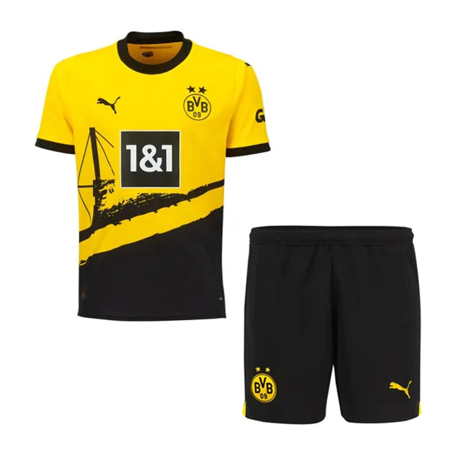 Conjunto Infantil Borussia Dortmund l 2023/24 Amarelo - Modelo Torcedor