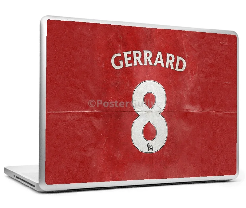 Gerrard No. 8 Minimal Football Art Laptop Skin