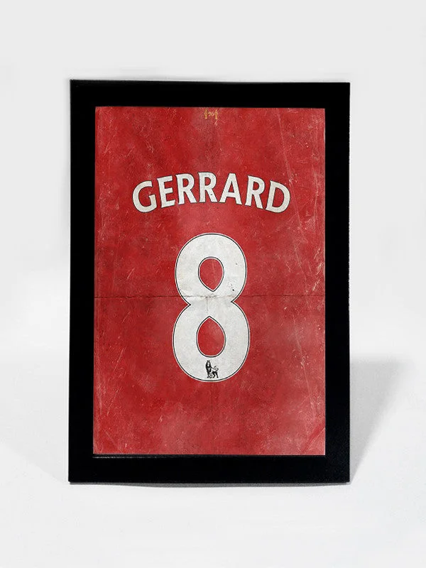 Gerrard No. 8 Minimal Football Poster | Framed Art