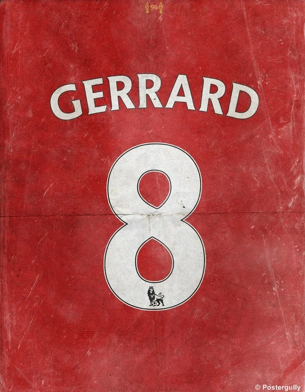 Gerrard No. 8 Minimal Football Poster