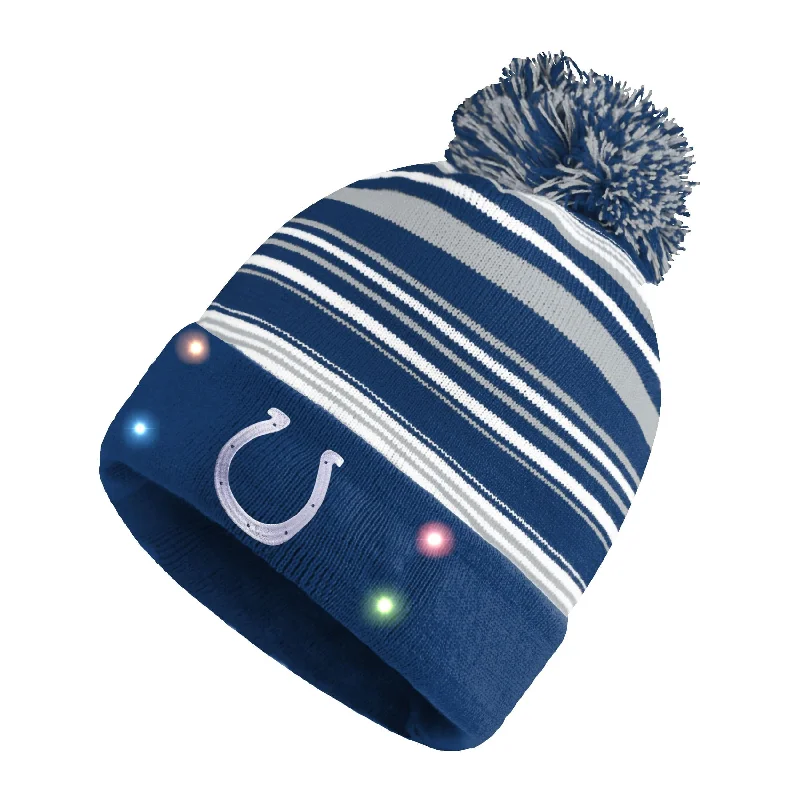 Indianapolis Colts NFL Horizontal Stripe Light Up Beanie