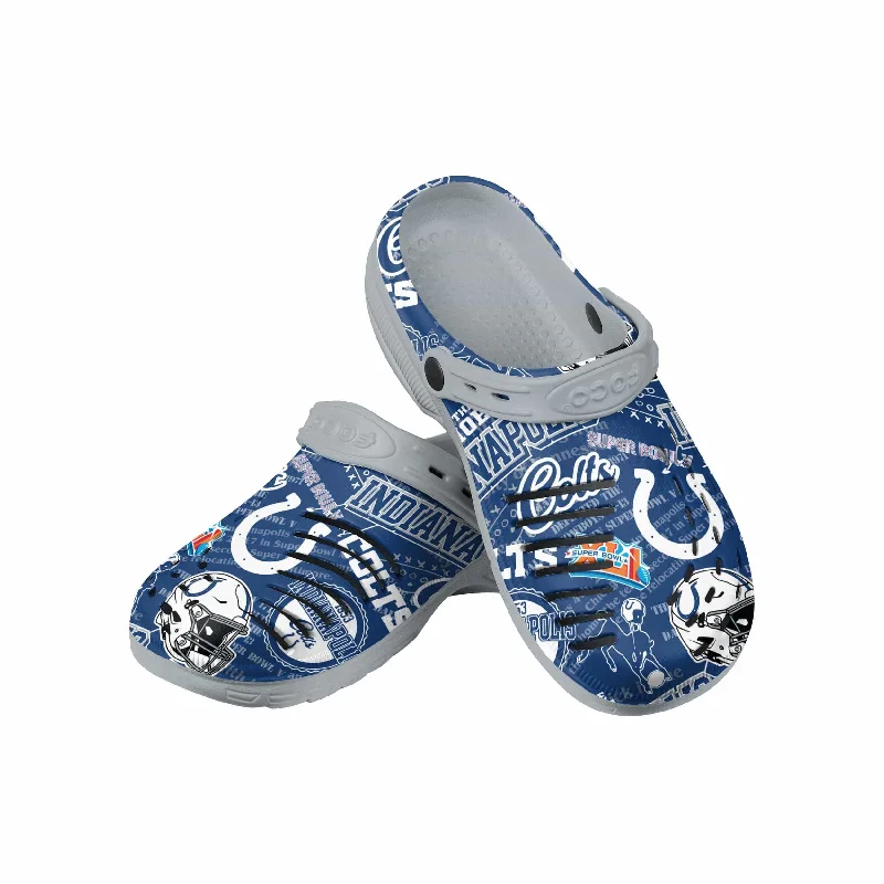 Indianapolis Colts NFL Mens Historic Print Clog With Strap