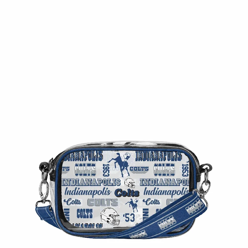 Indianapolis Colts NFL Repeat Retro Print Clear Crossbody Bag