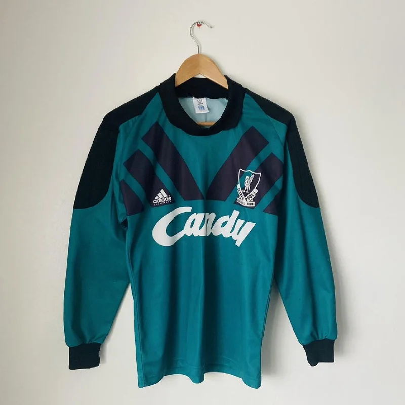 Liverpool 1991/1992 Blue Goalkeeper Football Shirt (S)