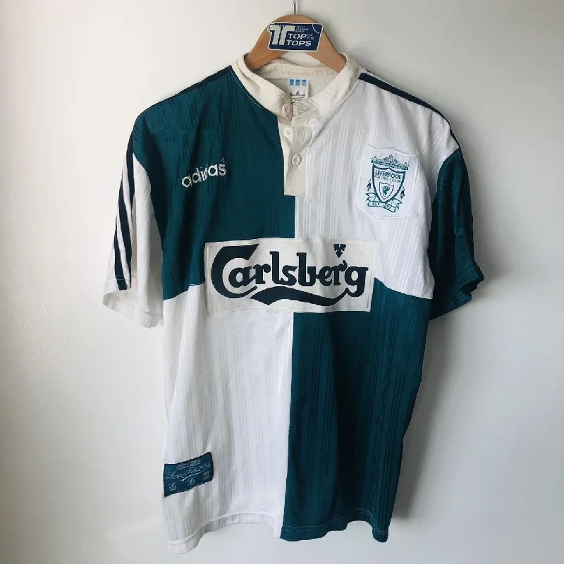 Liverpool 1995/1996 Green & White Football Shirt (M)