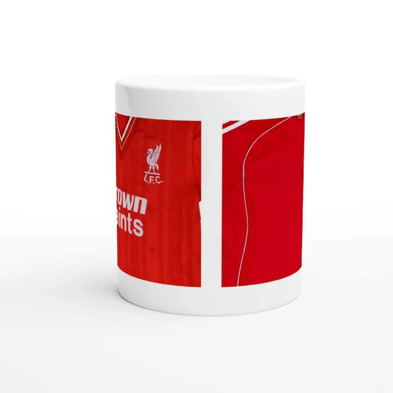 Liverpool Retro Home Kits - White 11oz Ceramic Mug