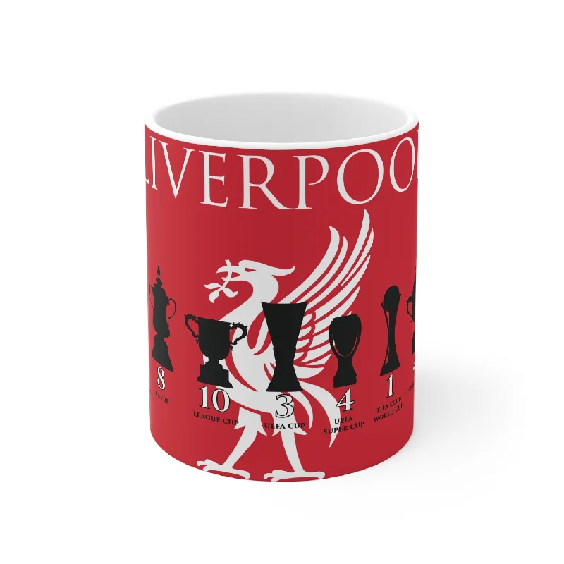 Liverpool Trophies & Liver Bird Mug - Red