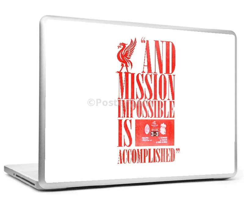 Liverpool Wins Champions League Minimal Football Art Laptop Skin