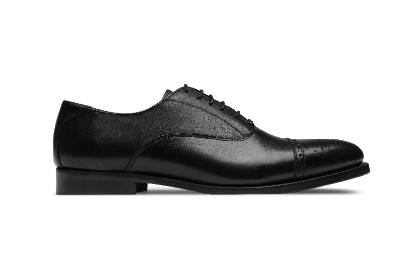 Oxford Cap Toe - Siyah Deri