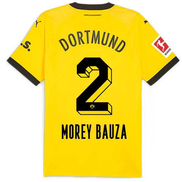 Puma Borussia Dortmund Authentic Morey Bauza Home Jersey w/ Bundesliga Patch 23/24 (Cyber Yellow/Puma Black)