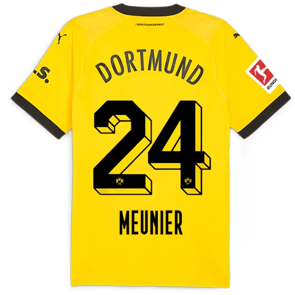 Puma Borussia Dortmund Authentic Meunier Home Jersey w/ Bundesliga Patch 23/24 (Cyber Yellow/Puma Black)