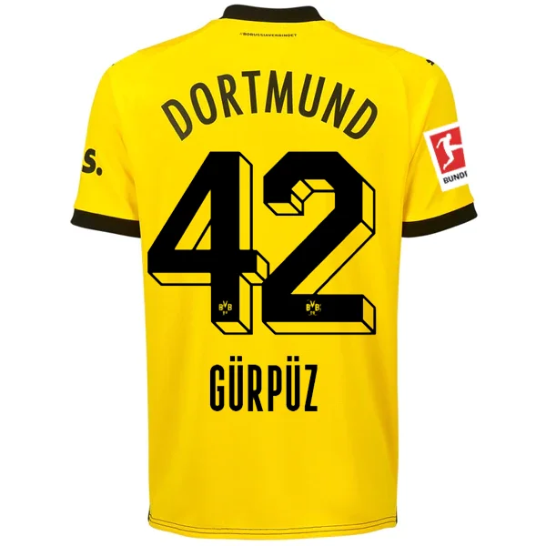 Puma Borussia Dortmund Gurpuz Home Jersey w/ Bundesliga Patch 23/24 (Cyber Yellow/Puma Black)