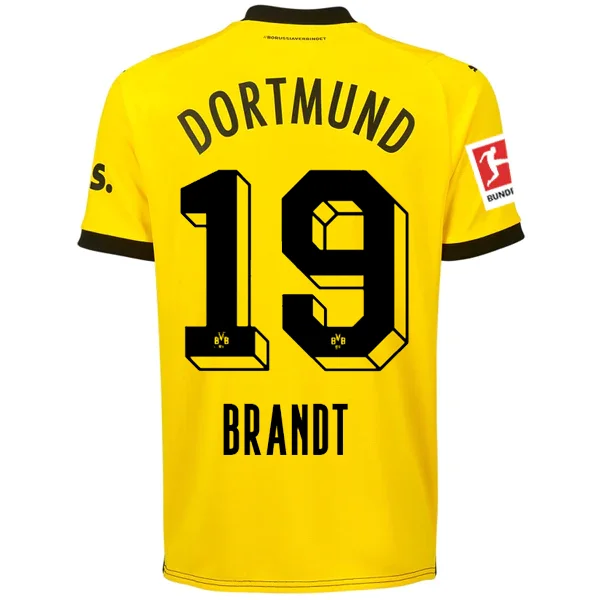 Puma Borussia Dortmund Julian Brandt Home Jersey w/ Bundesliga Patch 23/24 (Cyber Yellow/Puma Black)