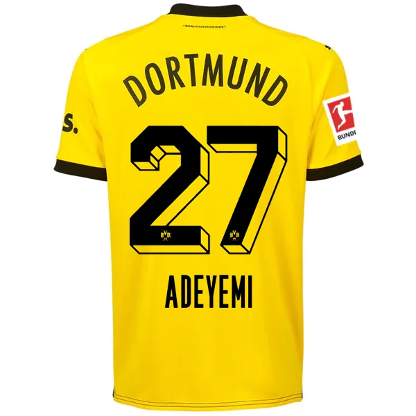 Puma Borussia Dortmund Karim Adeyemi Home Jersey w/ Bundesliga Patch 23/24 (Cyber Yellow/Puma Black)