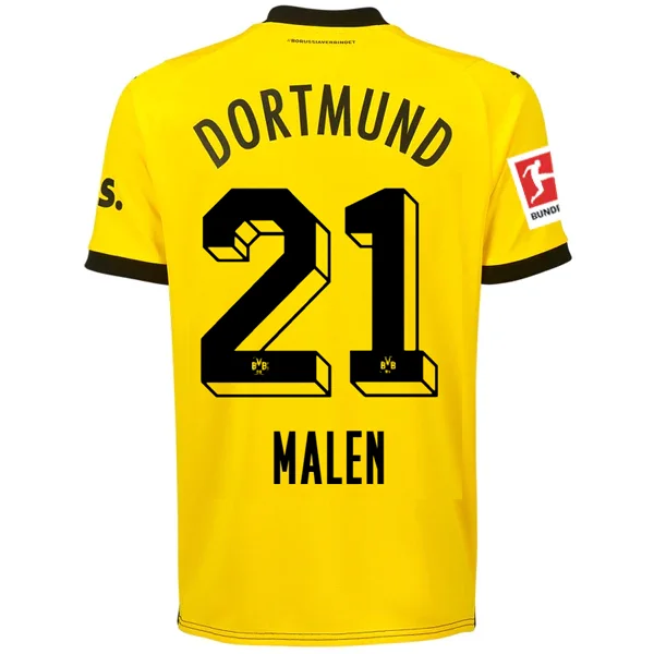 Puma Borussia Dortmund Malen Home Jersey w/ Bundesliga Patch 23/24 (Cyber Yellow/Puma Black)