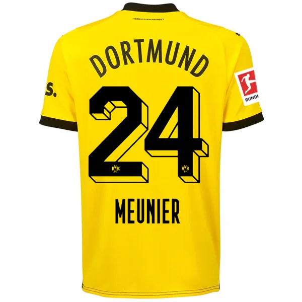 Puma Borussia Dortmund Meunier Home Jersey w/ Bundesliga Patch 23/24 (Cyber Yellow/Puma Black)