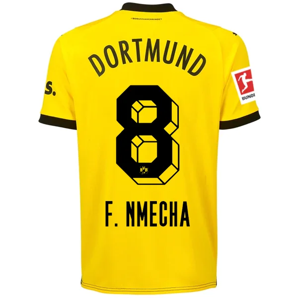 Puma Borussia Dortmund Nmecha Home Jersey w/ Bundesliga Patch 23/24 (Cyber Yellow/Puma Black)