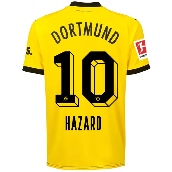 Puma Borussia Dortmund Thorgan Hazard Home Jersey w/ Bundesliga Patch 23/24 (Cyber Yellow/Puma Black)