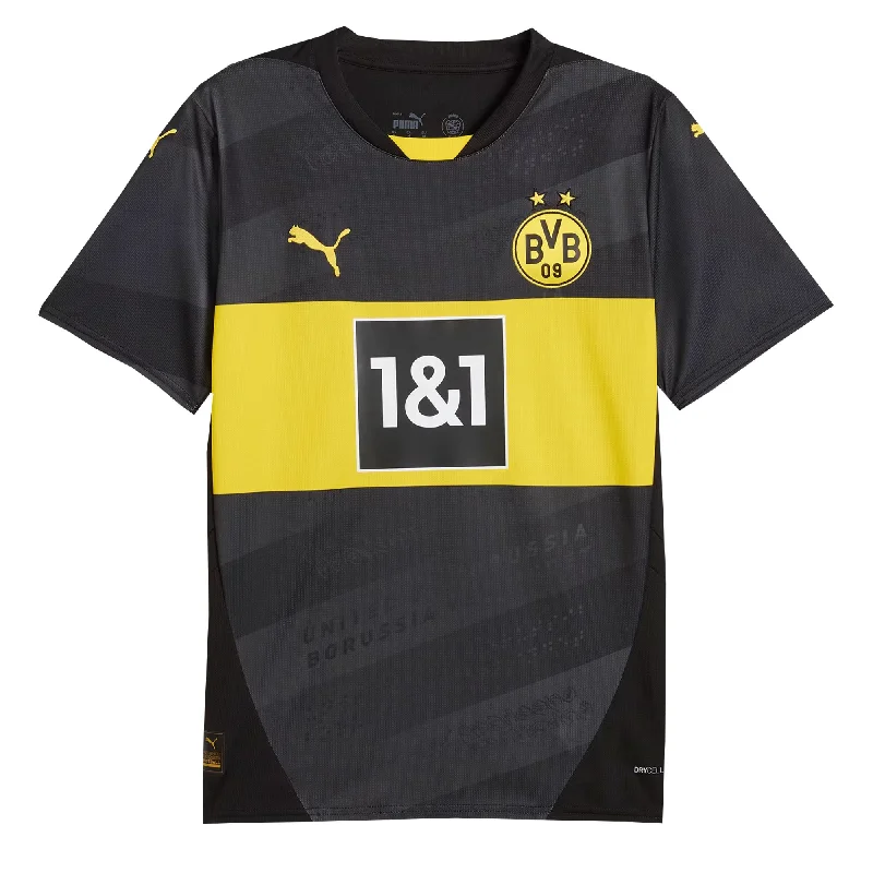 PUMA Men's Borussia Dortmund 2024/25 Away Jersey Black/Faster Yellow